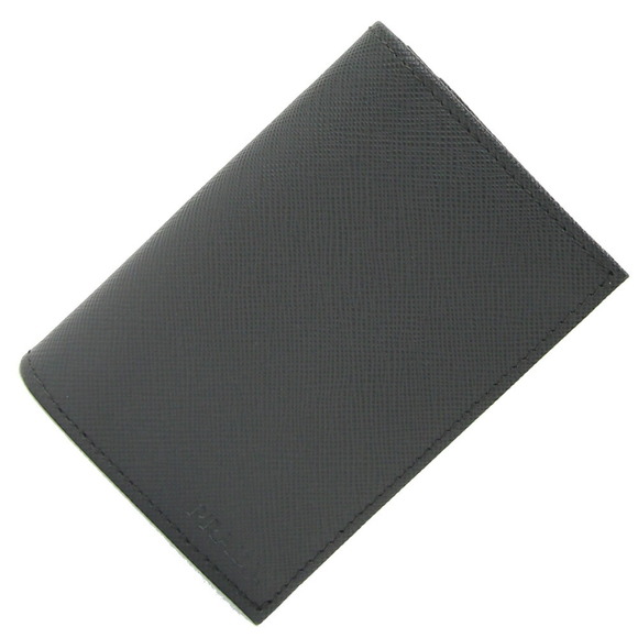Prada Gray Logo Business Leather Case Pass - Picture 1 of 7